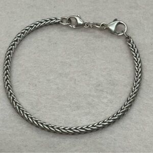 Trollbeads Sterling Silver Foxtail Chain Bracelet w Double Clasp Lock